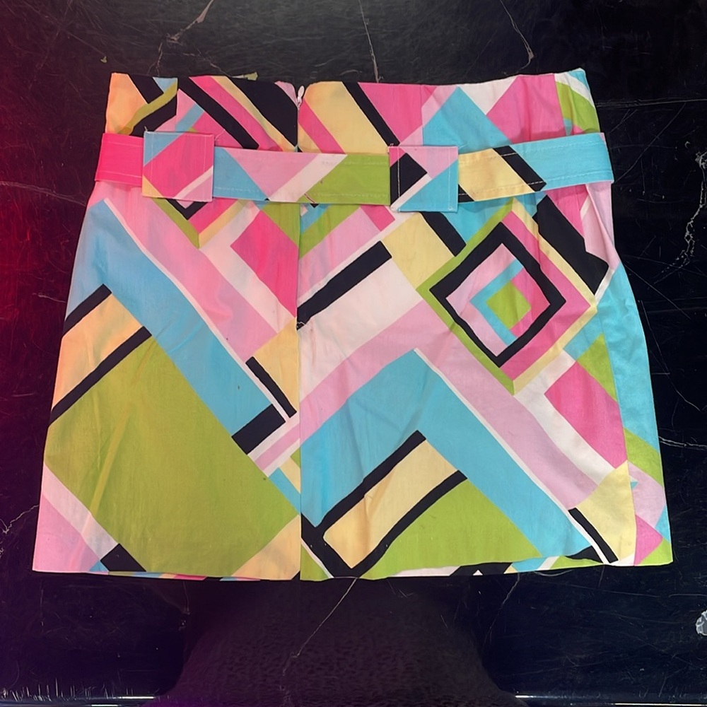 Y2K Colorful Geometric Pattern Mini-Skirt - Picture 2 of 3